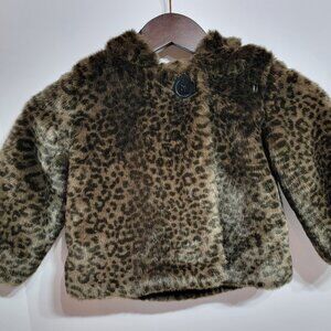 Gap Faux Fur Toddler Wrap Peacoat